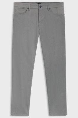 Maine regular-fit trousers in micro-patterned stretch cotton, Dark Grey