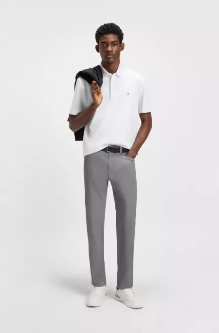 Maine regular-fit trousers in micro-patterned stretch cotton