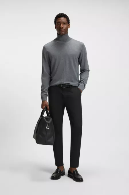 Slim-fit trousers in cotton-blend twill