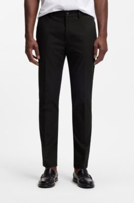 Pantaloni slim fit in tessuto elasticizzato in quattro direzioni, Nero