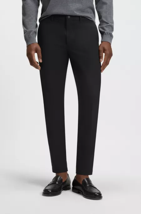 Slim-fit trousers in cotton-blend twill