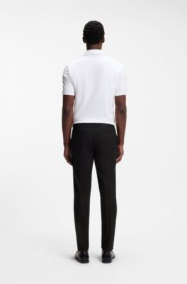 Pantaloni slim fit in tessuto elasticizzato in quattro direzioni, Nero