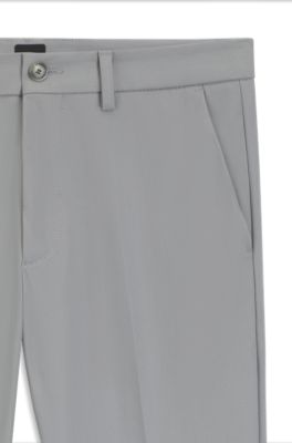 Slim-fit trousers in cotton-blend twill, Silver