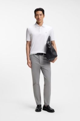 Slim-fit trousers in four-way stretch fabric, Silver