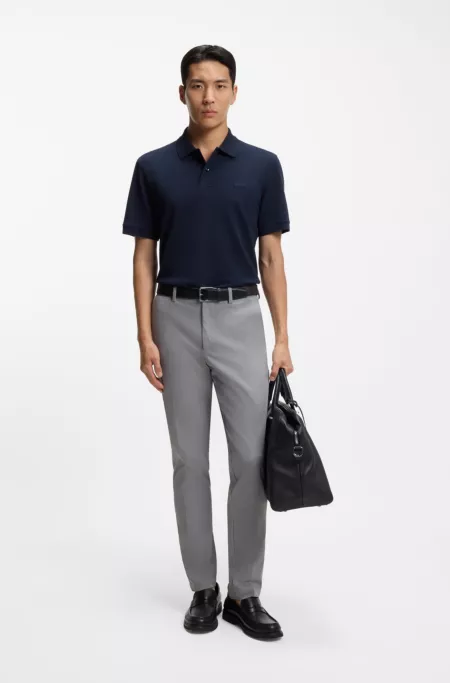 Slim-fit trousers in cotton-blend twill