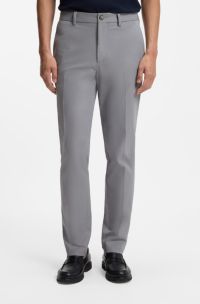 Slim-Fit Hose aus Baumwoll-Mix mit Elasthan-Anteil, Silber