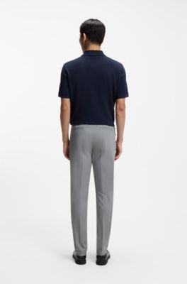 Slim-fit trousers in cotton-blend twill, Silver