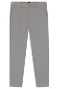 Slim-fit trousers in cotton-blend twill, Grey