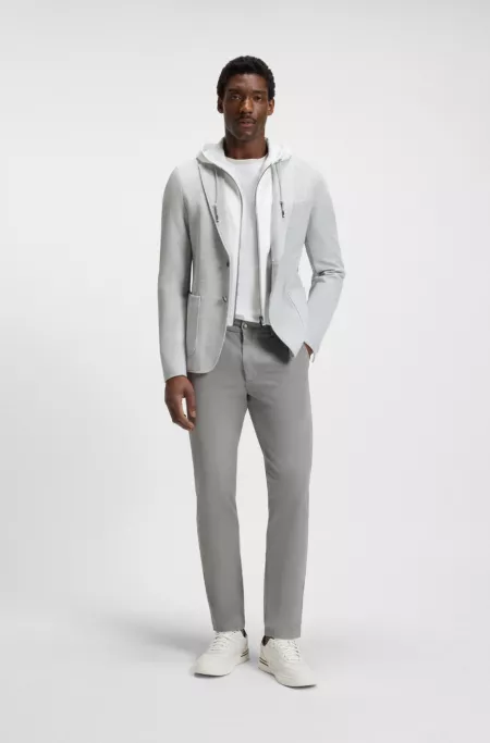 Slim-fit trousers in cotton-blend twill