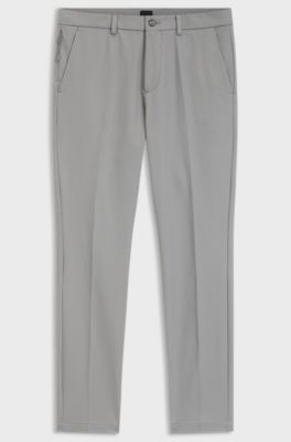 Slim-fit trousers in a stretch-cotton blend, Light Grey