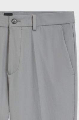 Slim-fit trousers in a stretch-cotton blend, Light Grey