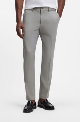 Slim-fit trousers in four-way stretch fabric, Light Grey