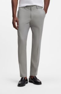 Slim-fit trousers in a stretch-cotton blend, Light Grey