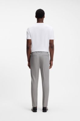 Slim-fit trousers in a stretch-cotton blend, Light Grey