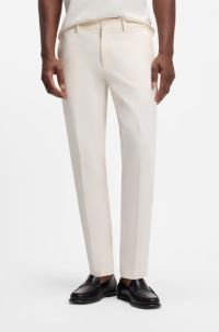 Slim-fit trousers in a stretch-cotton blend, White