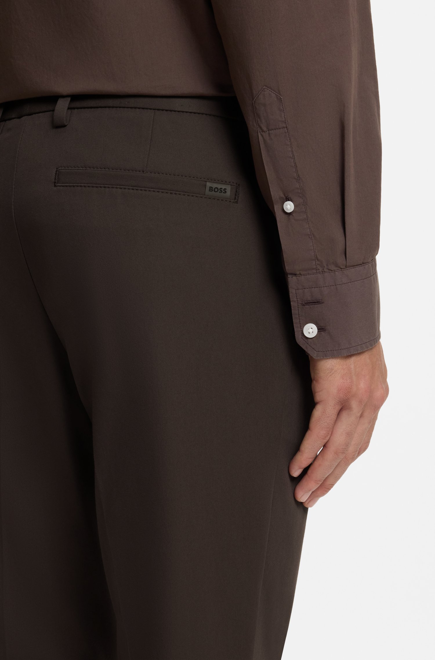 Boss Slim-fit trousers in four-way stretch fabric byxor herr – bild 3