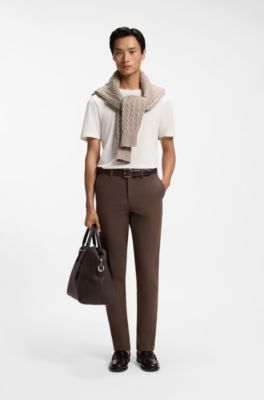 Slim-Fit Hose aus Vier-Wege-Stretch-Gewebe, Dunkelbraun