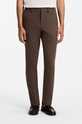 Slim-Fit Hose aus Vier-Wege-Stretch-Gewebe, Dunkelbraun