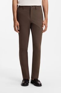 Pantalon Slim en tissu stretch &agrave; &eacute;tirement quadridirectionnel, Marron fonc&eacute;
