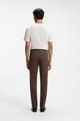 Slim-Fit Hose aus Vier-Wege-Stretch-Gewebe, Dunkelbraun