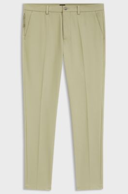 Pantaloni slim fit in misto cotone elasticizzato, Beige
