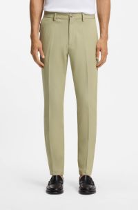 Pantalon Slim en coton stretch m&eacute;lang&eacute;, Beige
