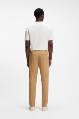 Pantaloni slim fit in misto cotone elasticizzato, Beige