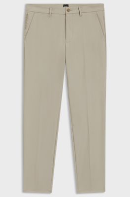 Slim-fit trousers in a stretch-cotton blend, Light Beige