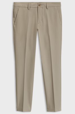Slim-fit trousers in four-way stretch fabric, Light Beige
