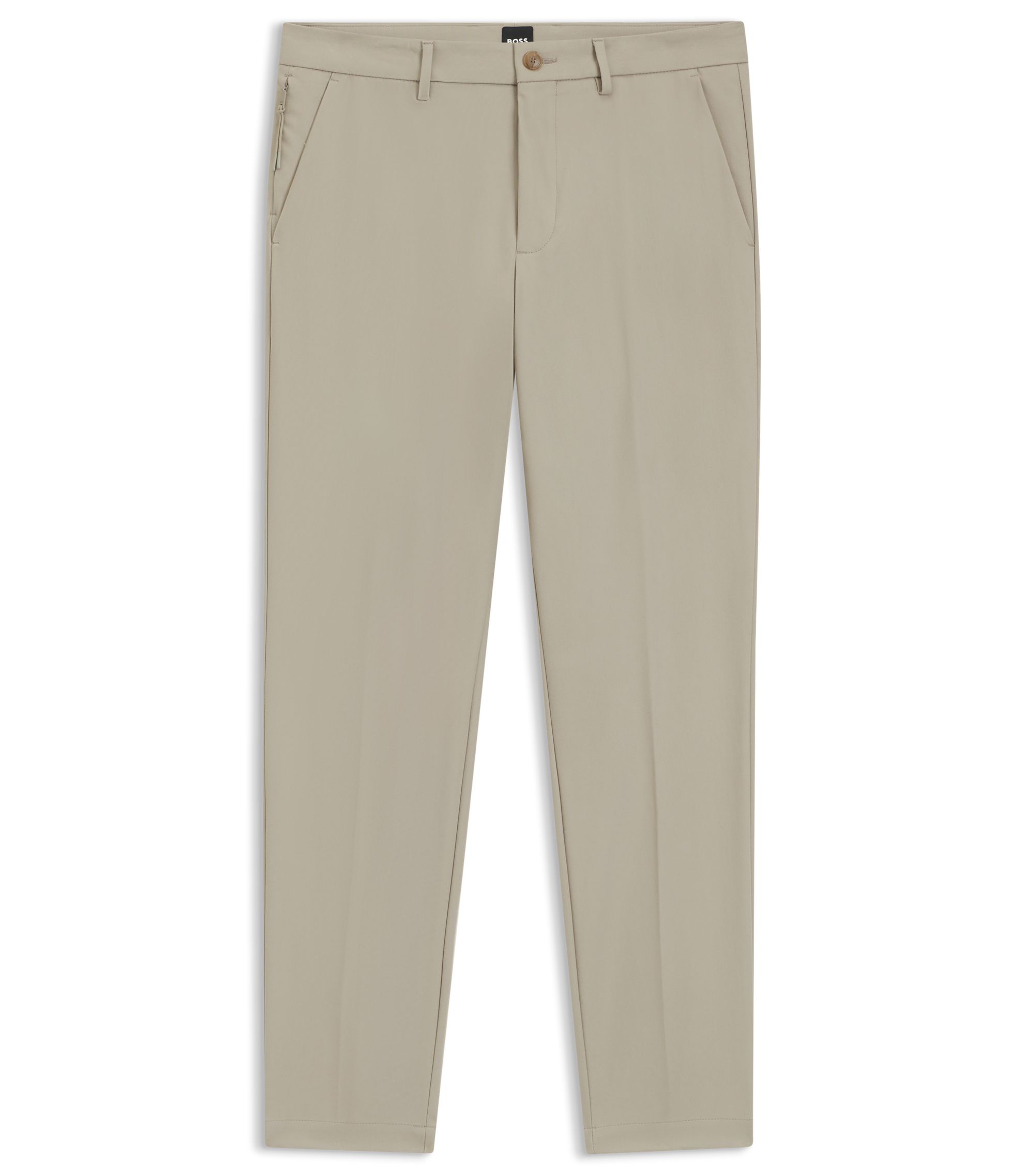 BOSS - スリムフィットパンツ コットンブレンド ツイル - ライトベージュ