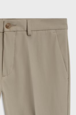Slim-fit trousers in four-way stretch fabric, Light Beige