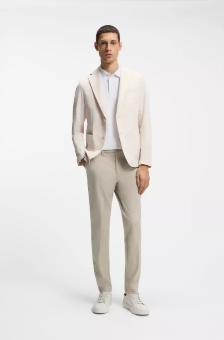 Slim-fit trousers in cotton-blend twill