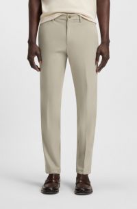 Pantalon Slim en twill de coton mélangé, Beige clair