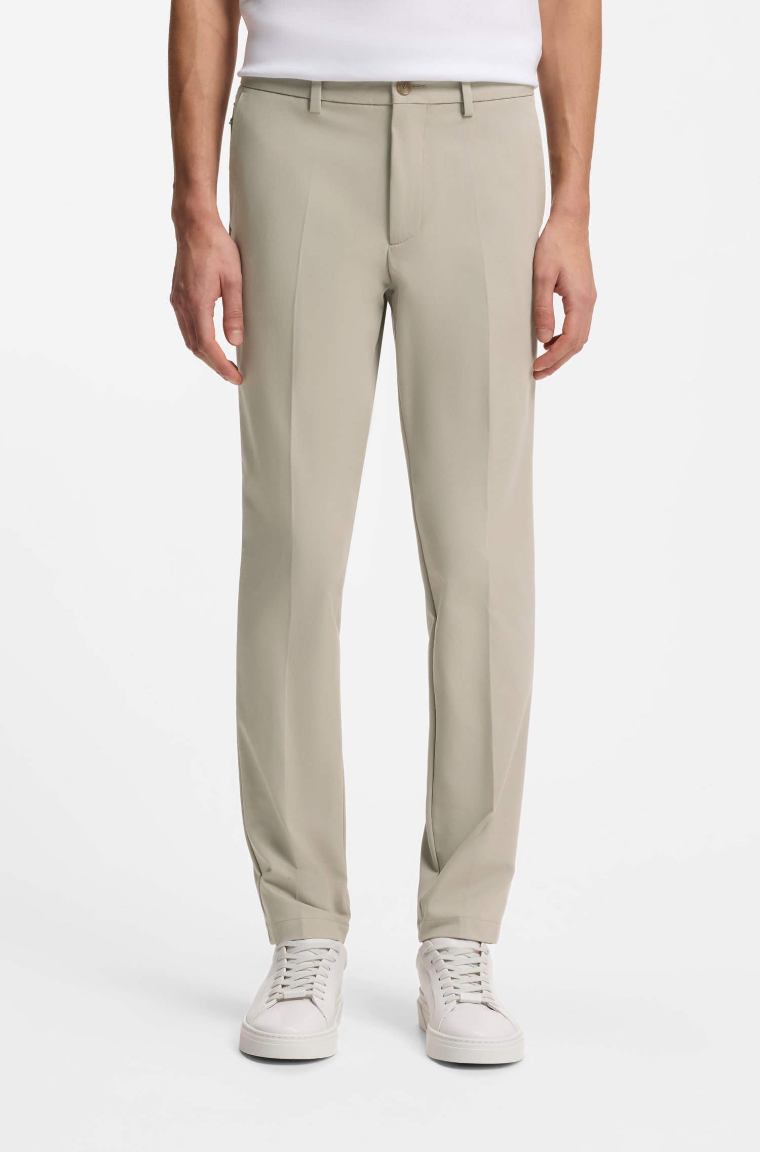 Boss Slim-fit trousers in four-way stretch fabric byxor herr