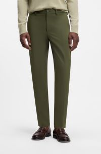 Slim-fit trousers in a stretch-cotton blend, Dark Green