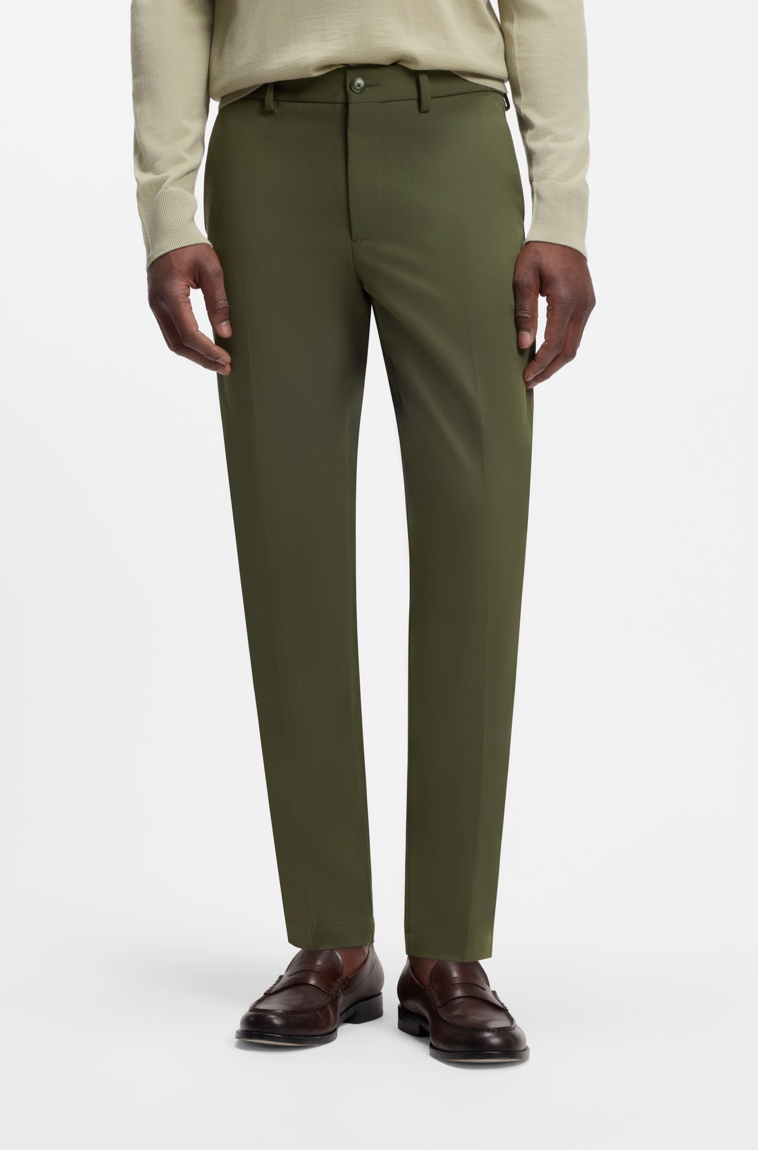 Boss Slim-fit trousers in four-way stretch fabric byxor herr