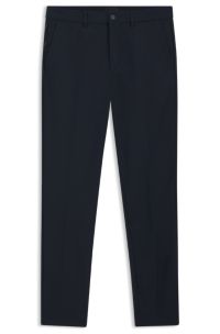 Slim-fit trousers in cotton-blend twill, Dark Blue