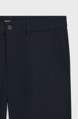 Pantaloni slim fit in misto cotone elasticizzato, Blu scuro