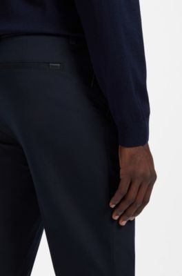 Slim-fit trousers in four-way stretch fabric, Dark Blue