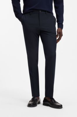 Slim-fit trousers in four-way stretch fabric, Dark Blue