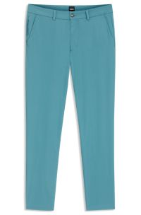 Slim-fit trousers in cotton-blend twill, Blue