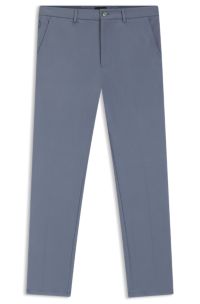 Slim-fit trousers in cotton-blend twill, Blue