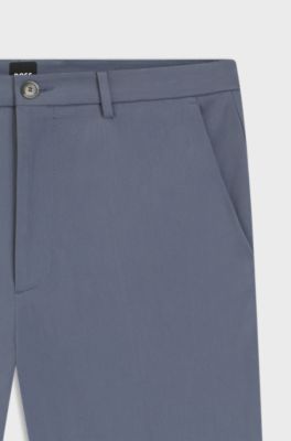 Slim-fit trousers in four-way stretch fabric, Blue