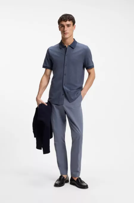 Slim-fit trousers in cotton-blend twill
