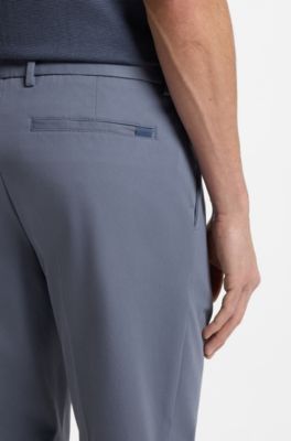 Slim fit-byxor i bomullsblandning med stretch, Bl&aring;