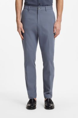 Slim-fit trousers in four-way stretch fabric, Blue