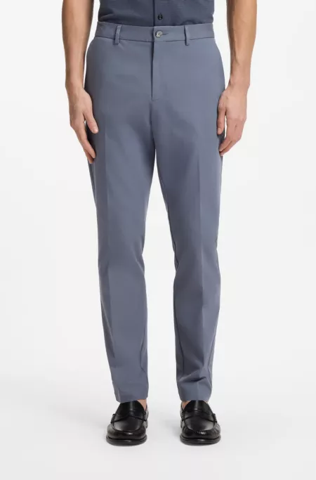 Slim-fit trousers in cotton-blend twill