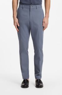 Pantaloni slim fit in twill di misto cotone, Blu