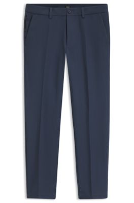 Slim-fit trousers in four-way stretch fabric, Dark Blue