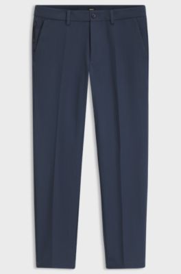 Slim-fit trousers in four-way stretch fabric, Dark Blue